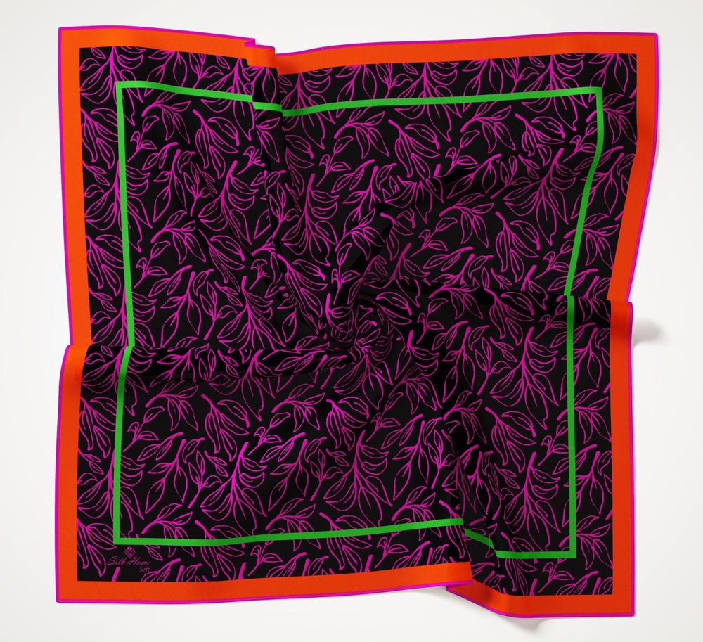 Silk Home Soft Eşarp - 1021 - Lacivert Turuncu