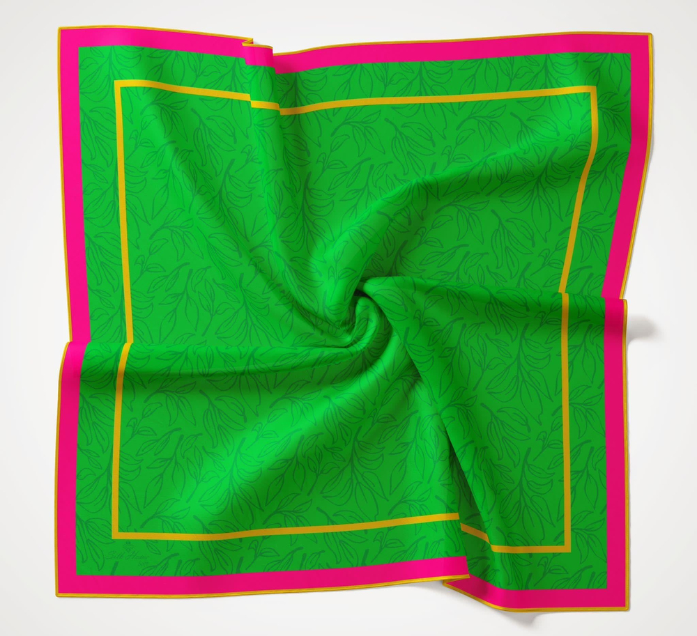Silk Home Soft Eşarp - 1021 - Yeşil Pembe