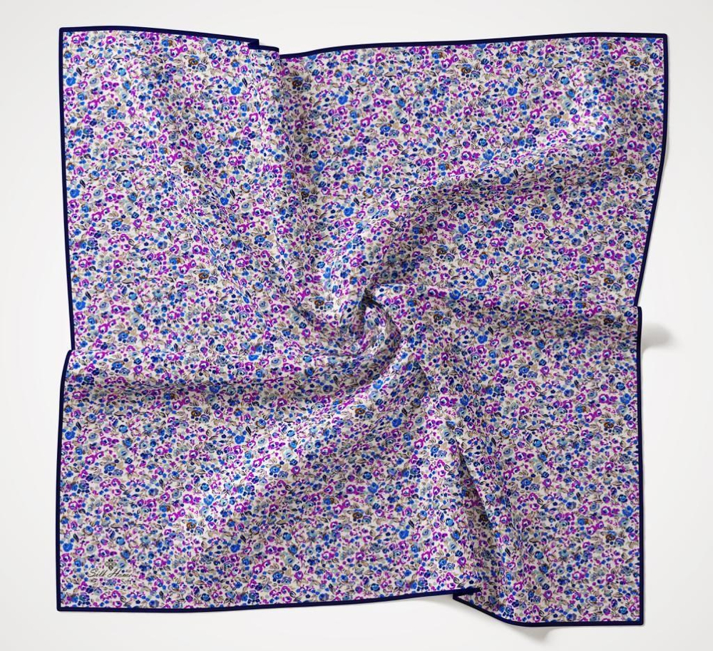 Silk Home Soft Eşarp - 1030 - Beyaz Lacivert