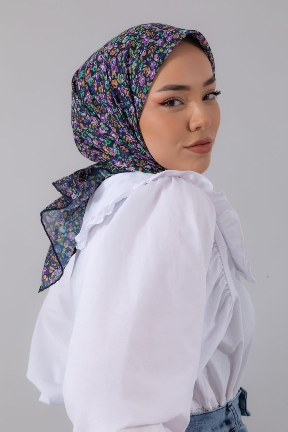 Silk Home Soft Eşarp - 1030 - Koyu Lacivert Mor