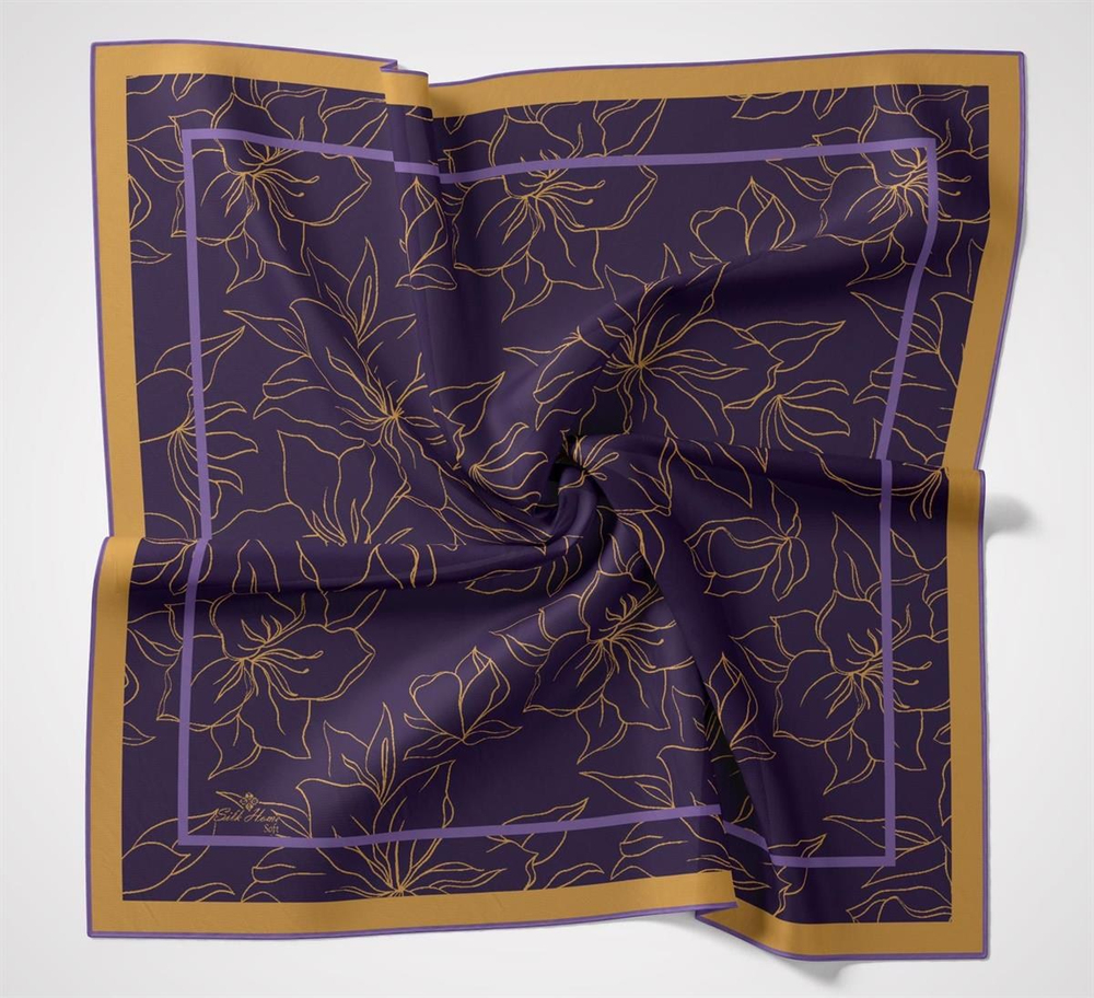 Silk Home Soft Eşarp - Lacivert Gold
