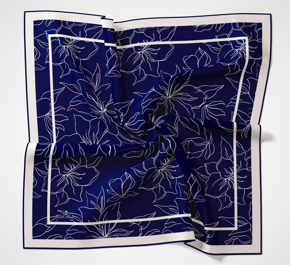 Silk Home Soft Eşarp - Lacivert Krem