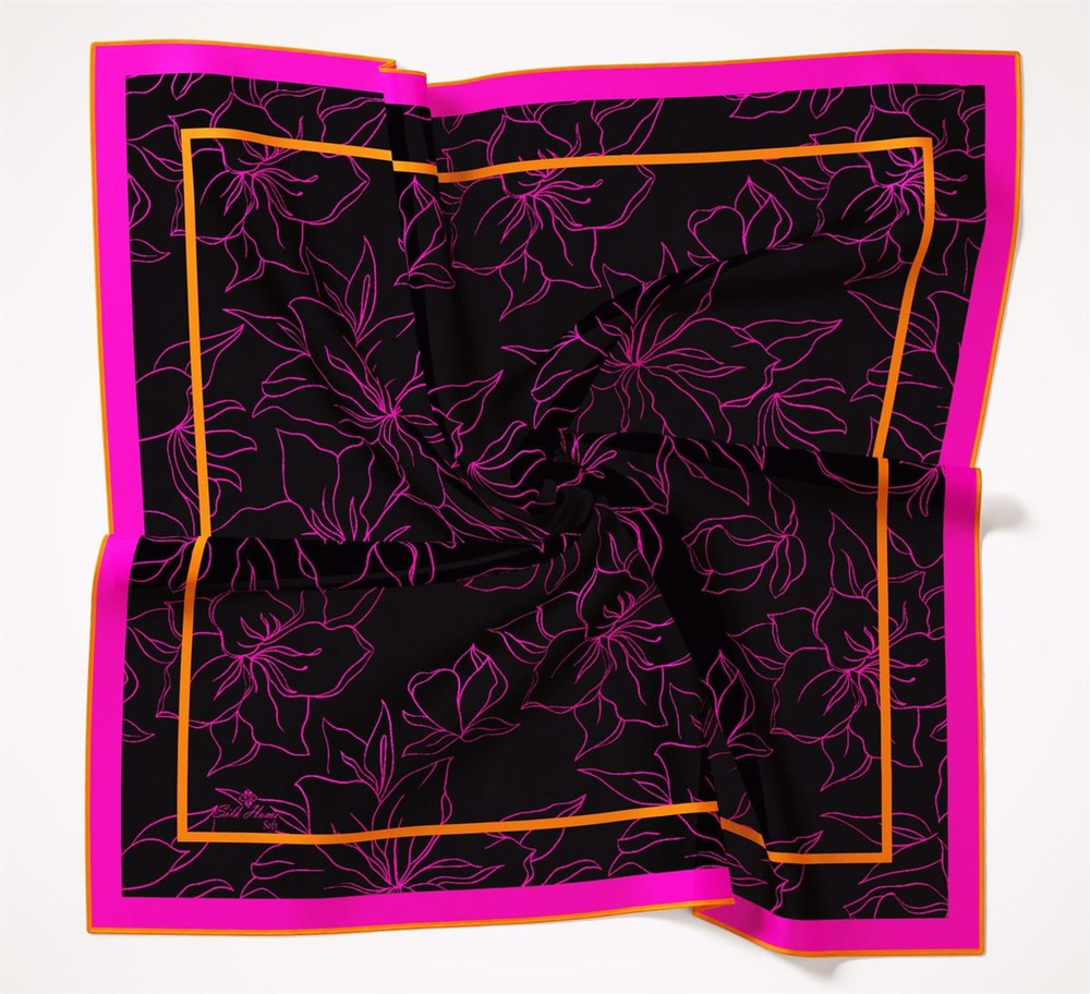 Silk Home Soft Eşarp - Siyah Fuşya