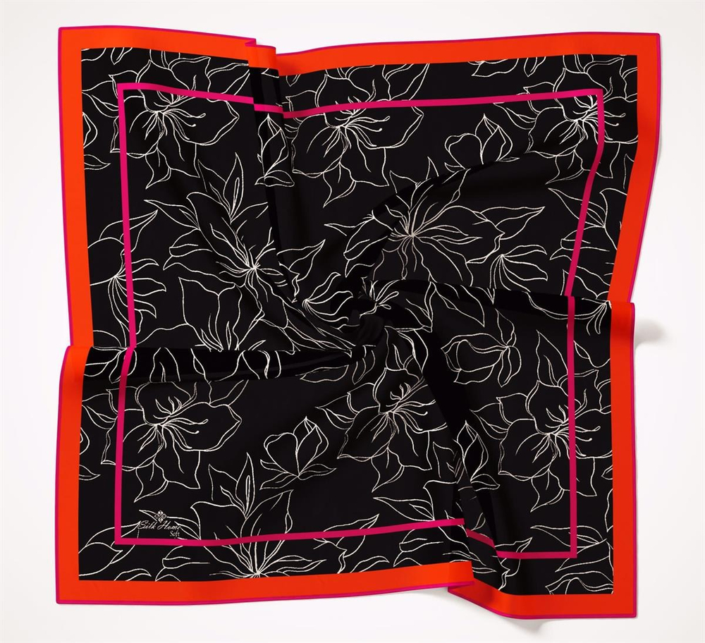 Silk Home Soft Eşarp - Siyah Turuncu