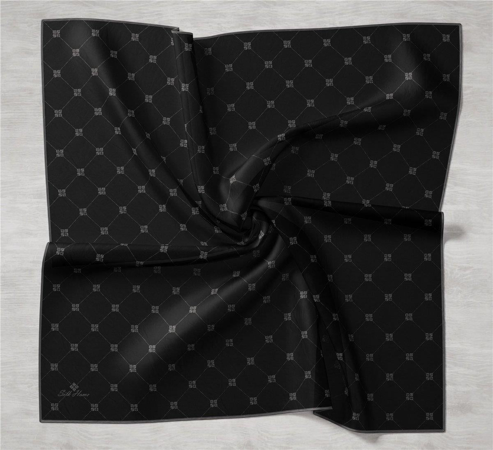 Silk Home Twill İpek Eşarp - 11392-02 Siyah Gri