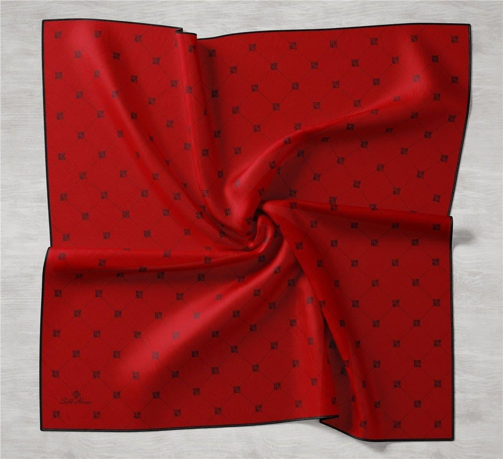 Silk Home Twill İpek Eşarp - 11392-10 Bordo Siyah