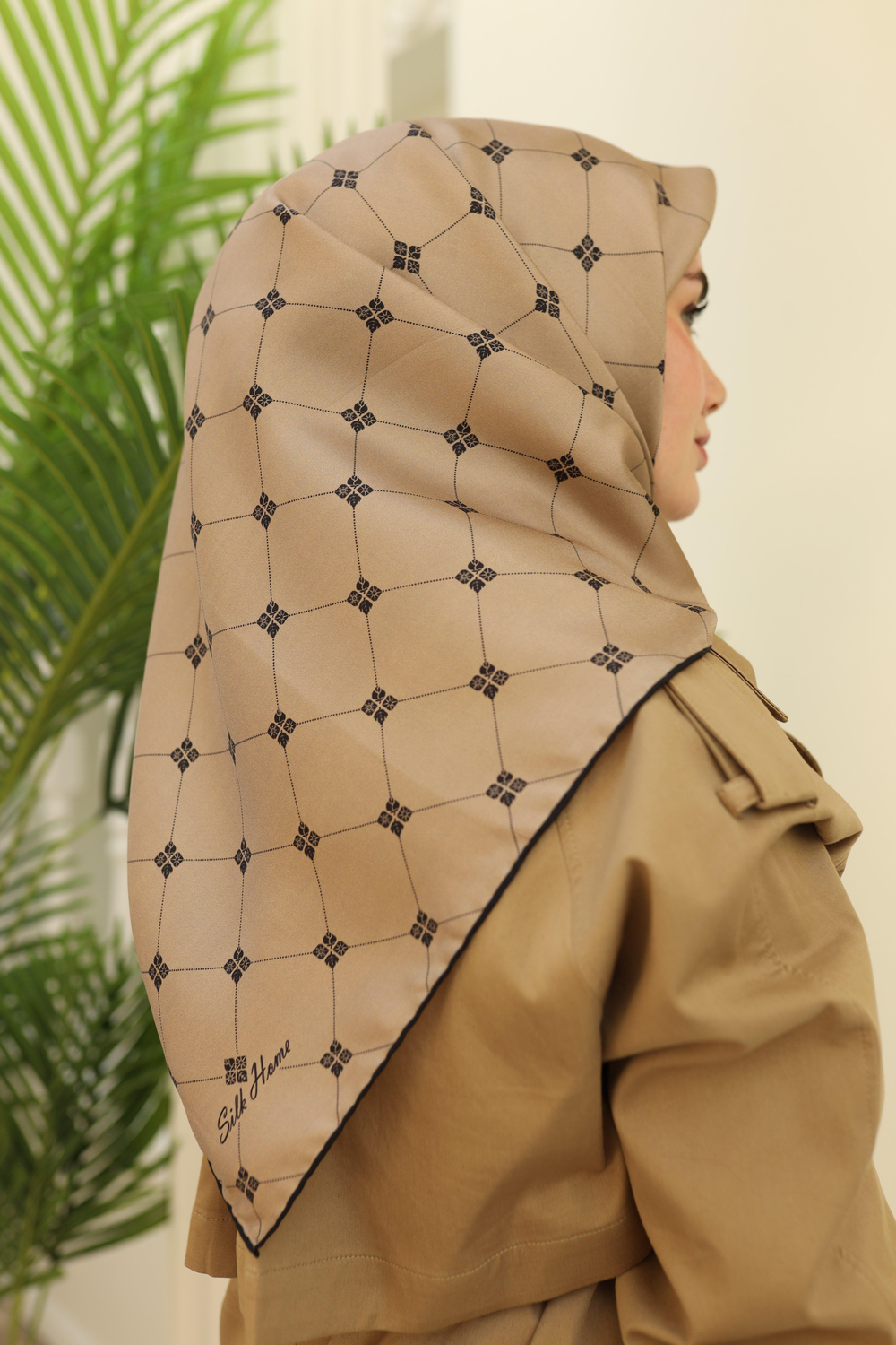 Silk Home Twill İpek Eşarp - 11392-16 Vizon Siyah
