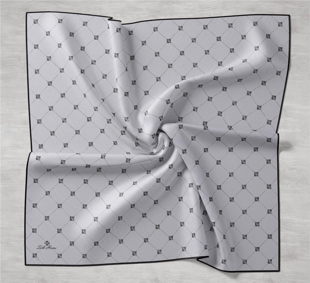 Silk Home Twill İpek Eşarp - 11392-23 Gümüş Siyah