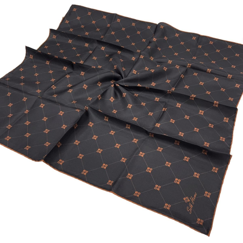 Silk Home Twill İpek Eşarp - 11392-24 Siyah Bakır