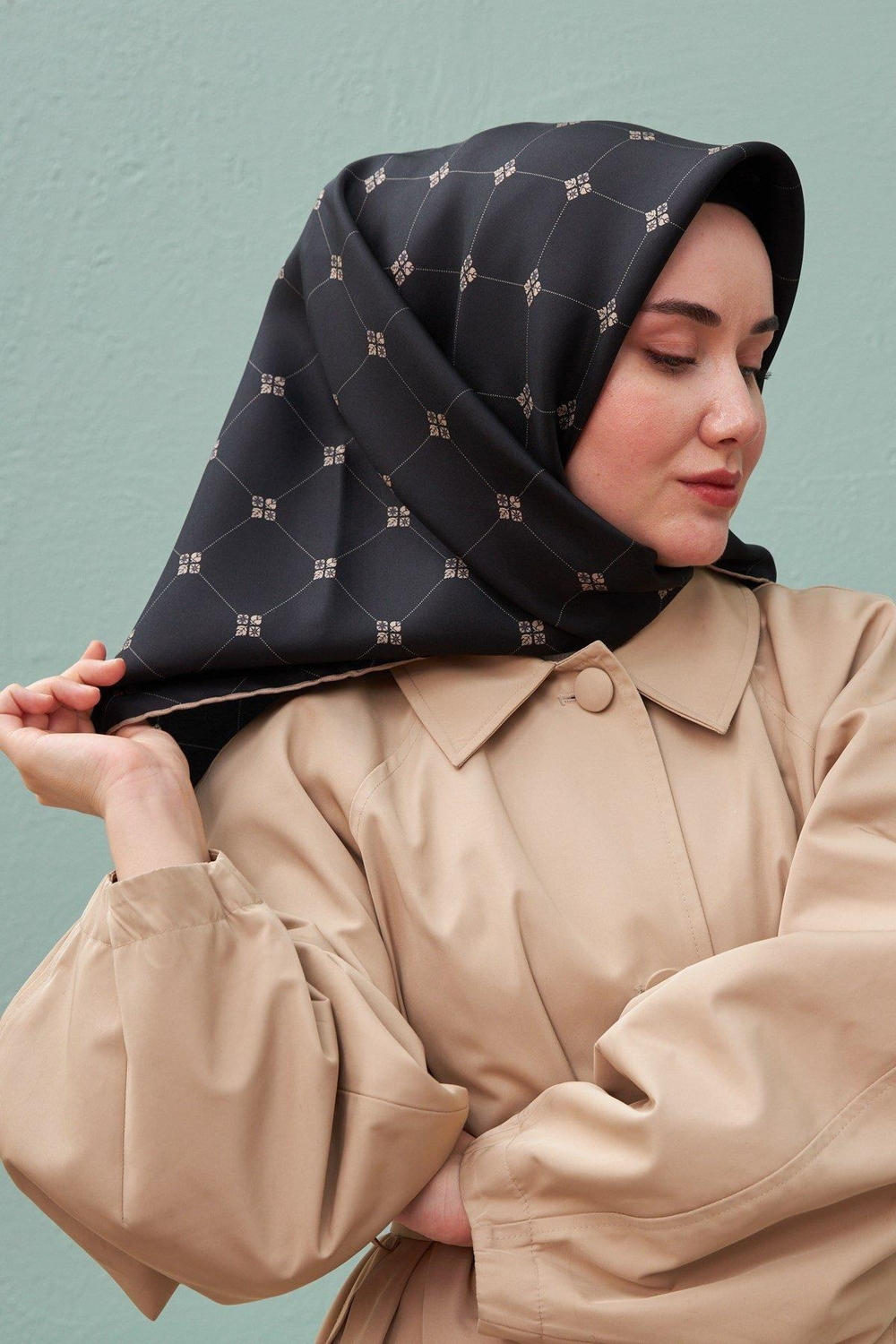 Silk Home Twill İpek Eşarp - 11392-31 Siyah Vizon