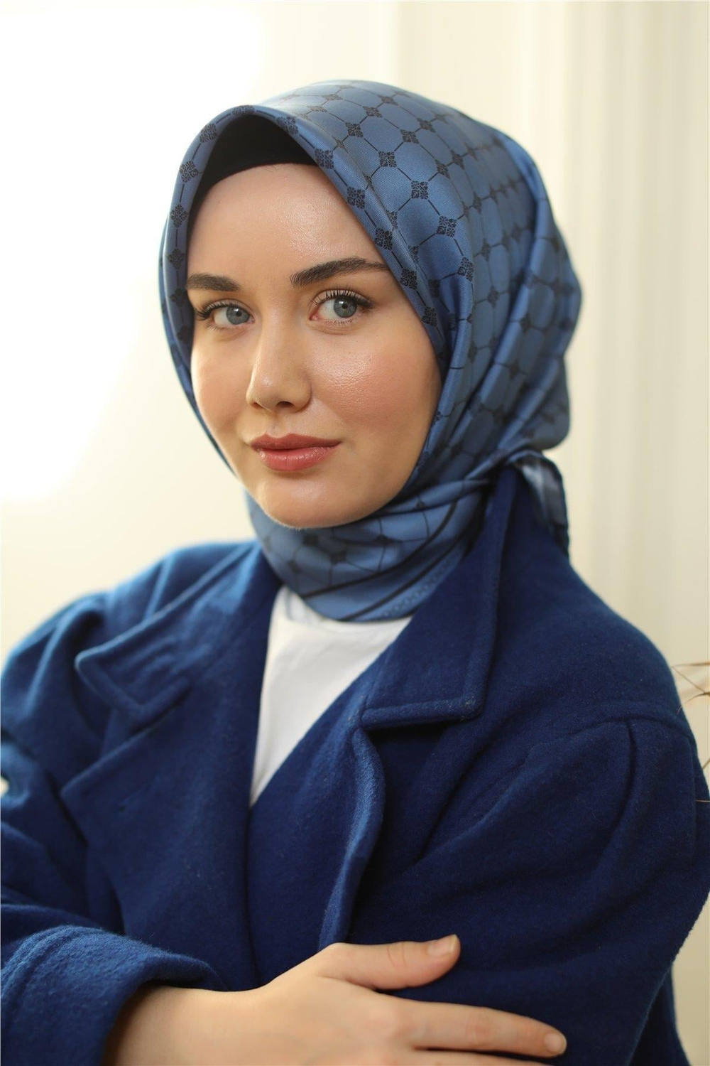 Silk Home Twill İpek Eşarp - 11393-08 İndigo Lacivert