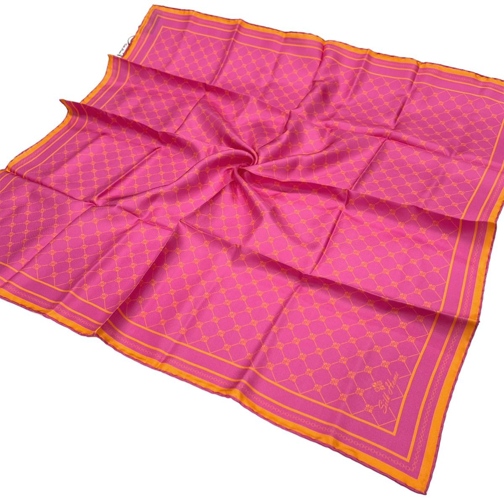 Silk Home Twill İpek Eşarp - 11393-40 Fuşya Turuncu