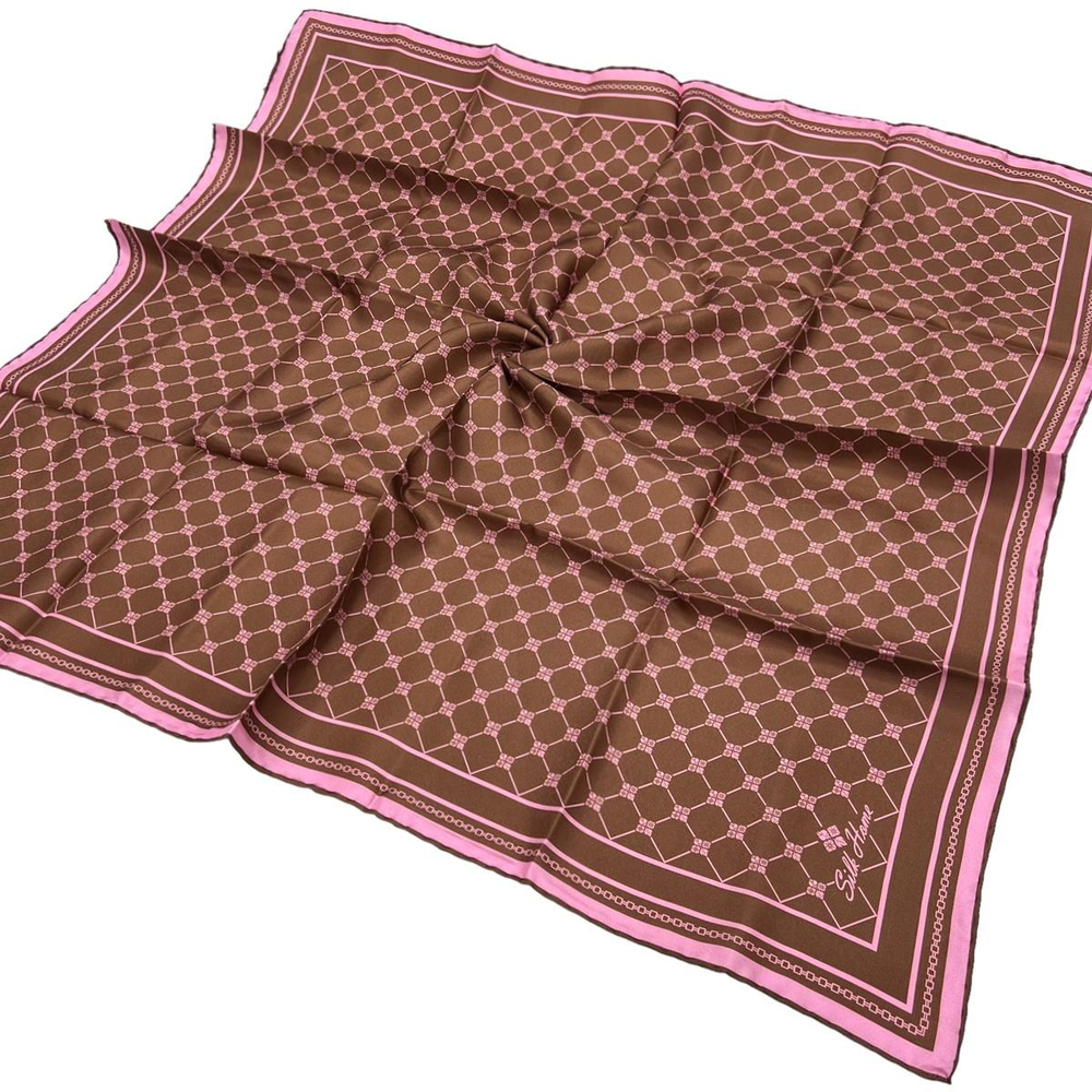 Silk Home Twill İpek Eşarp - 11393-58 Kahve Pembe