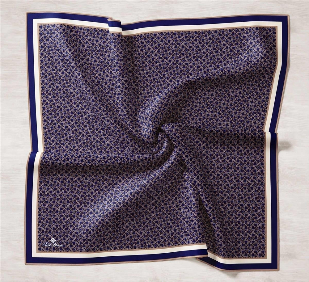 Silk Home Twill İpek Eşarp - 11414-02 Lacivert Vizon