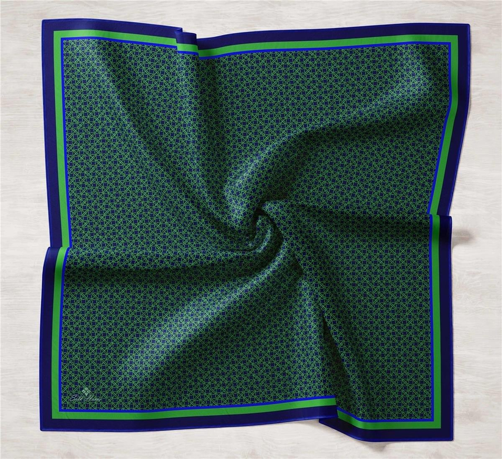 Silk Home Twill İpek Eşarp - 11414-31 Lacivert Zümrüt