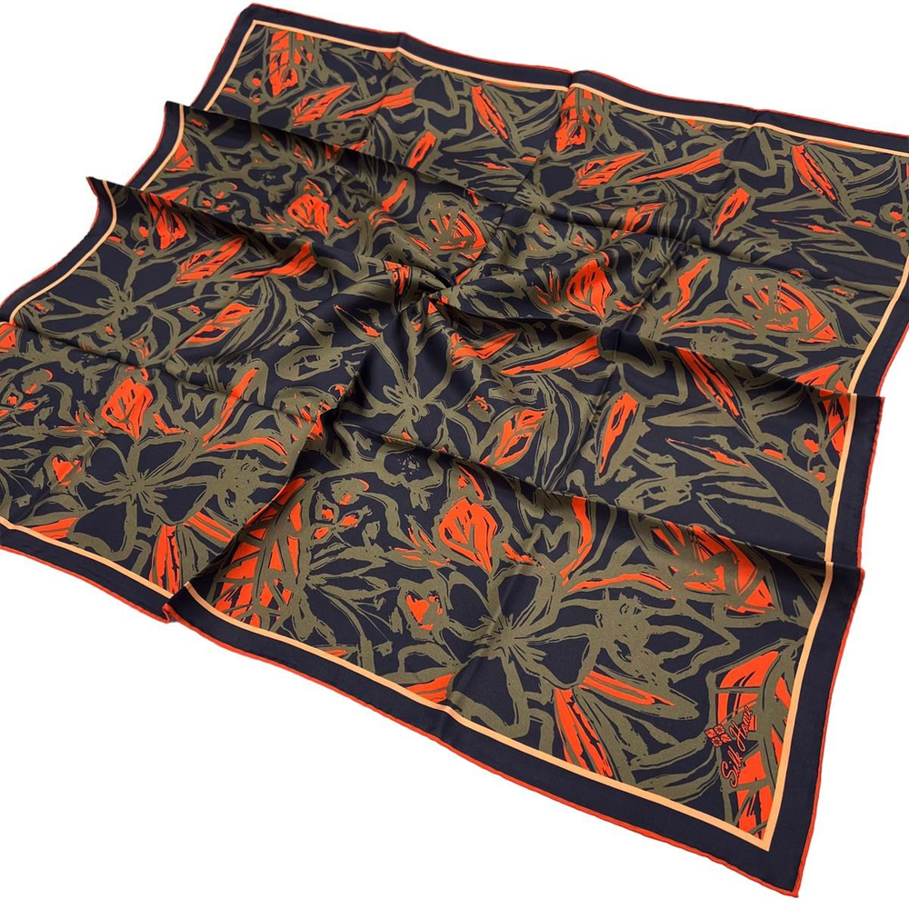 Silk Home Twill İpek Eşarp - 11419-49 Lacivert Haki