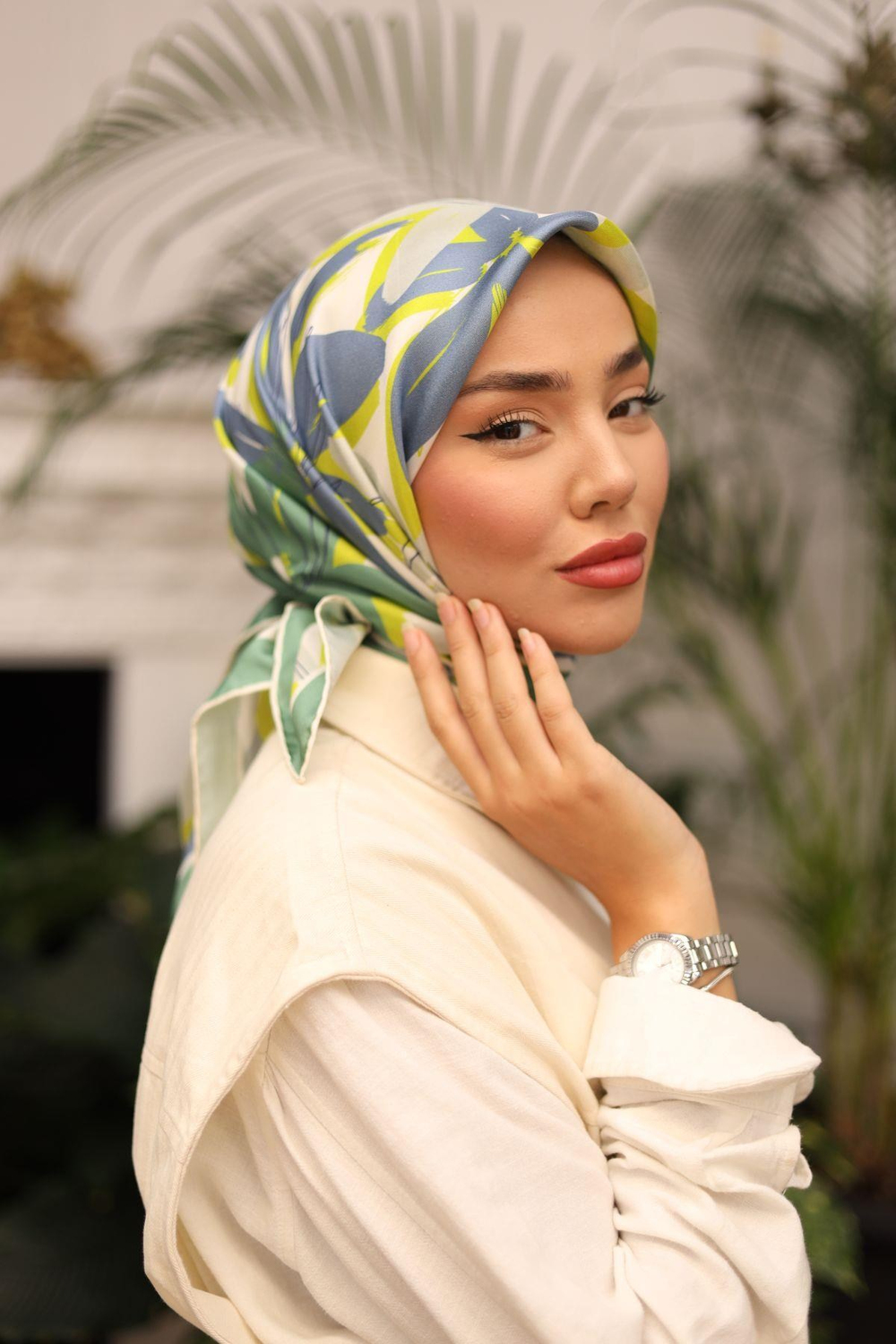 Silk Home Twill İpek Eşarp - 11439-24 Yeşil