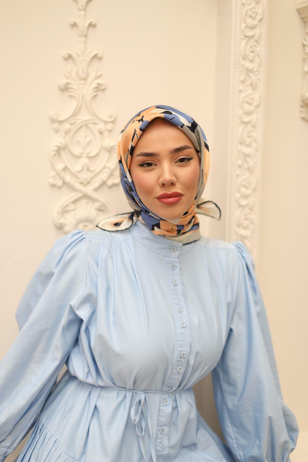 Silk Home Twill İpek Eşarp - 11439-34 Lacivert