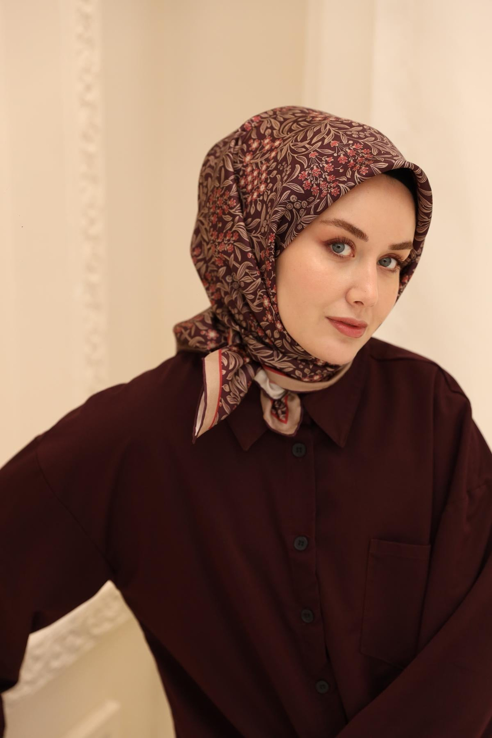 Silk Home Twill İpek Eşarp - 11464-05 Mürdüm
