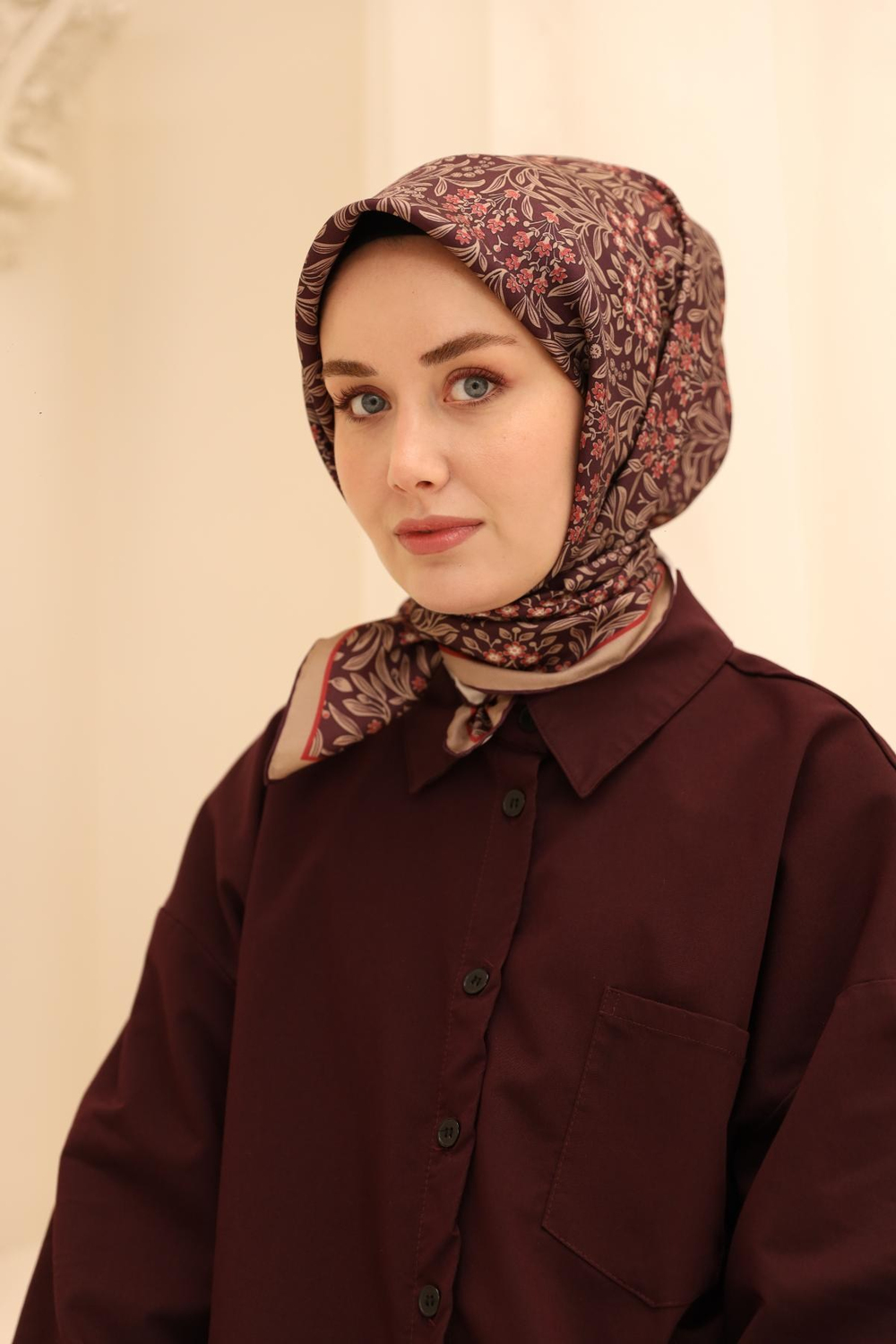 Silk Home Twill İpek Eşarp - 11464-05 Mürdüm