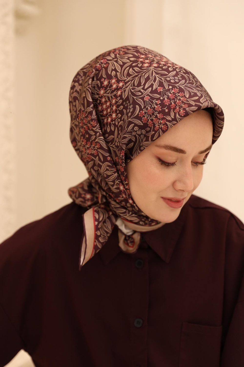 Silk Home Twill İpek Eşarp - 11464-05 Mürdüm