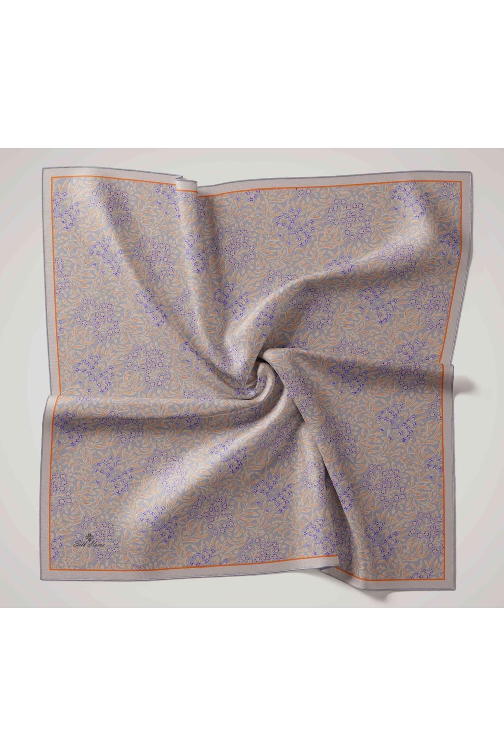 Silk Home Twill İpek Eşarp - 11464-45 Turuncu Gri
