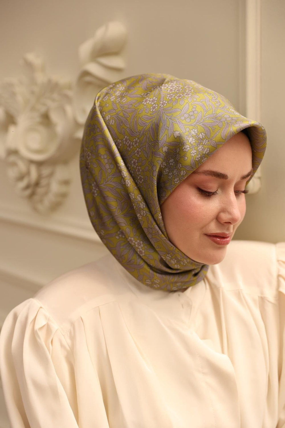 Silk Home Twill İpek Eşarp - 11464-49 Yeşil