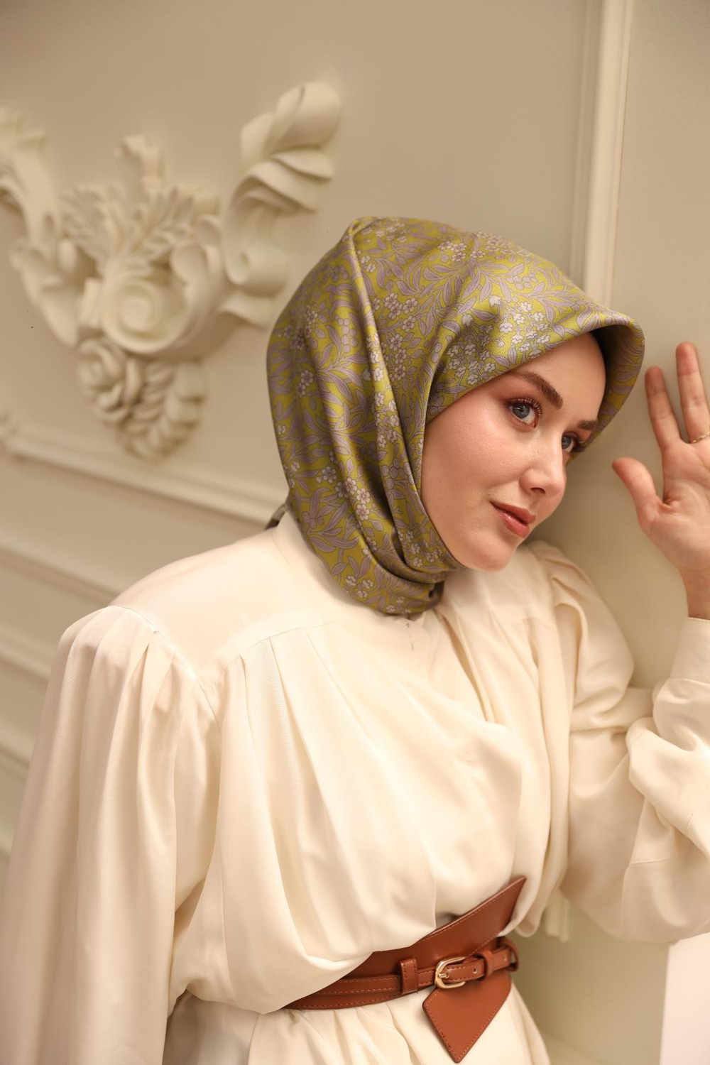 Silk Home Twill İpek Eşarp - 11464-49 Yeşil