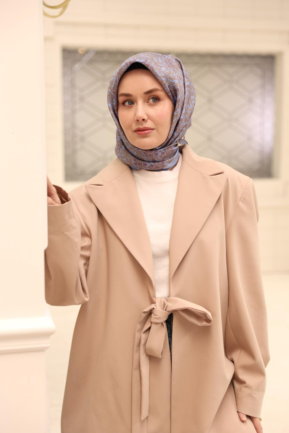 Silk Home Twill İpek Eşarp - 11464-51 Açık Mavi Lila