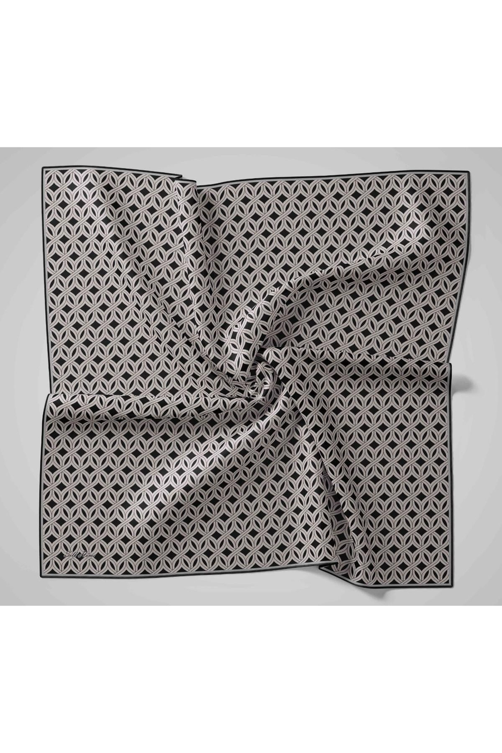 Silk Home Twill İpek Eşarp - 11479-02 Siyah Gri