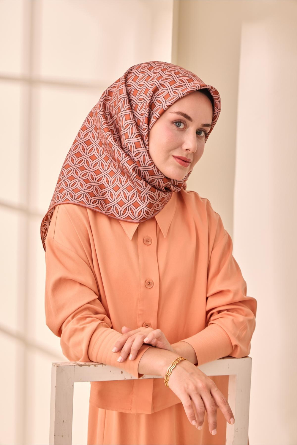 Silk Home Twill İpek Eşarp - 11479-26 Kiremit