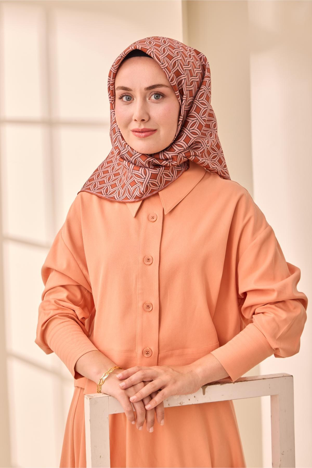 Silk Home Twill İpek Eşarp - 11479-26 Kiremit