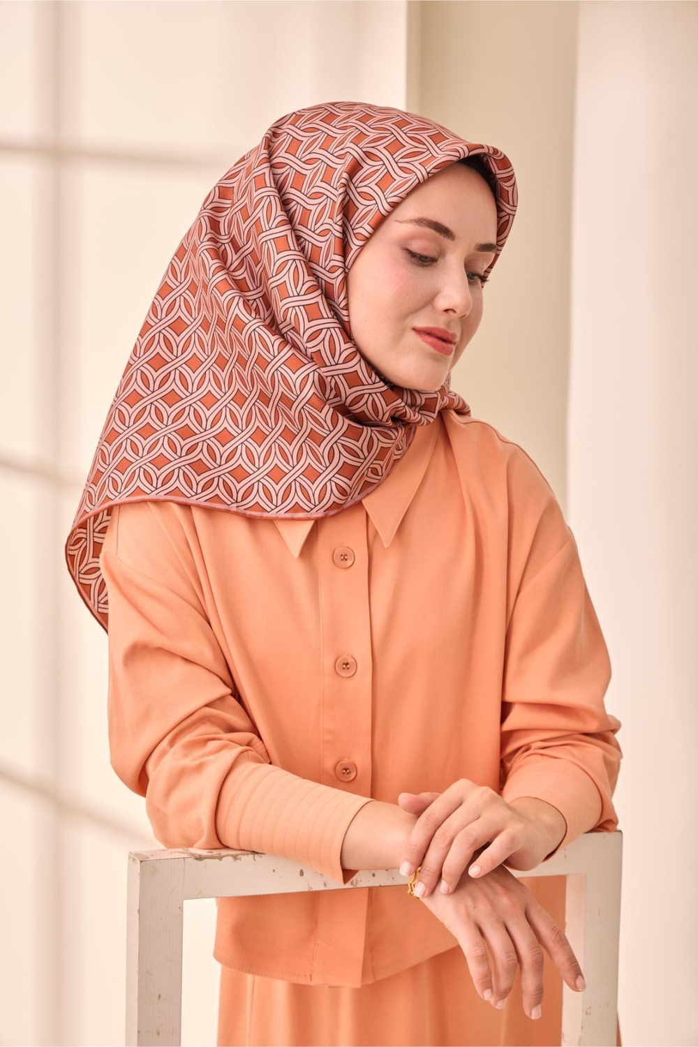 Silk Home Twill İpek Eşarp - 11479-26 Kiremit