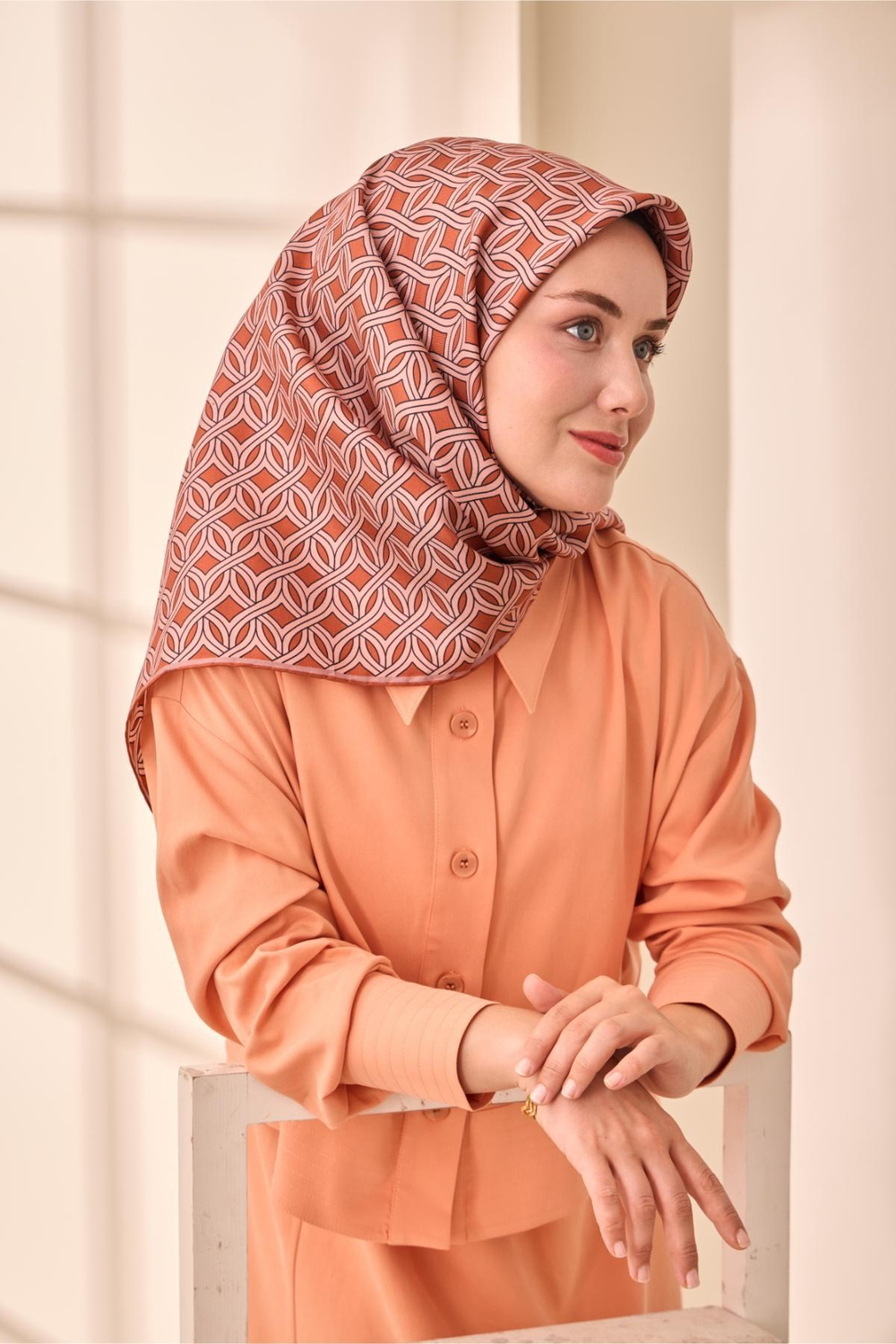 Silk Home Twill İpek Eşarp - 11479-26 Kiremit