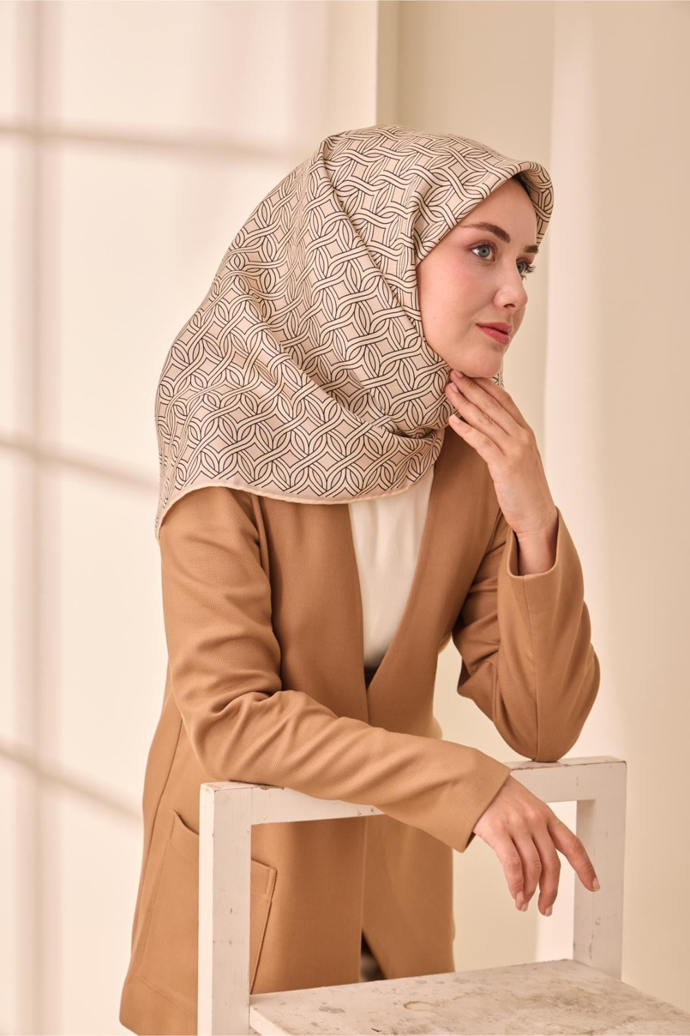Silk Home Twill İpek Eşarp - 11479-32 Pudra