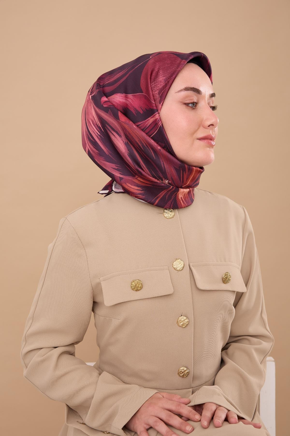Silk Home Twill İpek Eşarp - 11480-54 Koyu Bordo