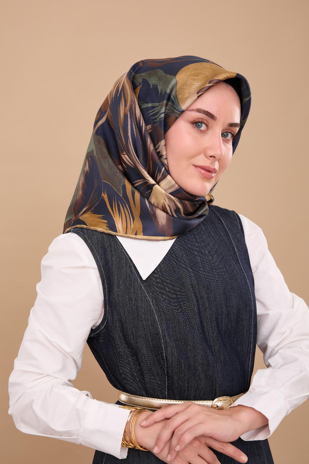 Silk Home Twill İpek Eşarp - 11480-62 Lacivert Yeşil