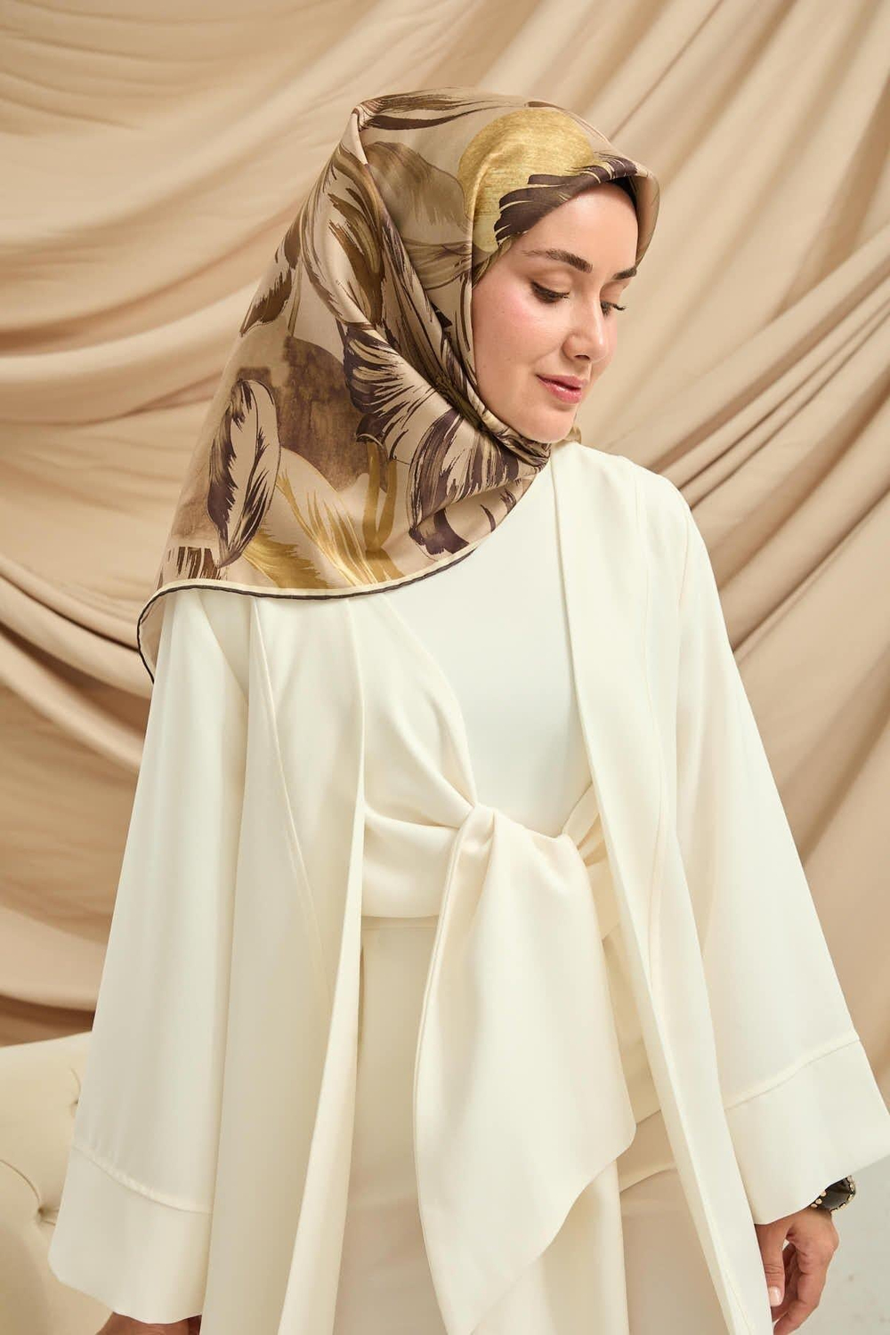 Silk Home Twill İpek Eşarp - 11480-65 Vizon