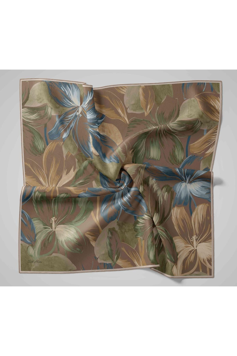 Silk Home Twill İpek Eşarp - 11480-67 Kahverengi