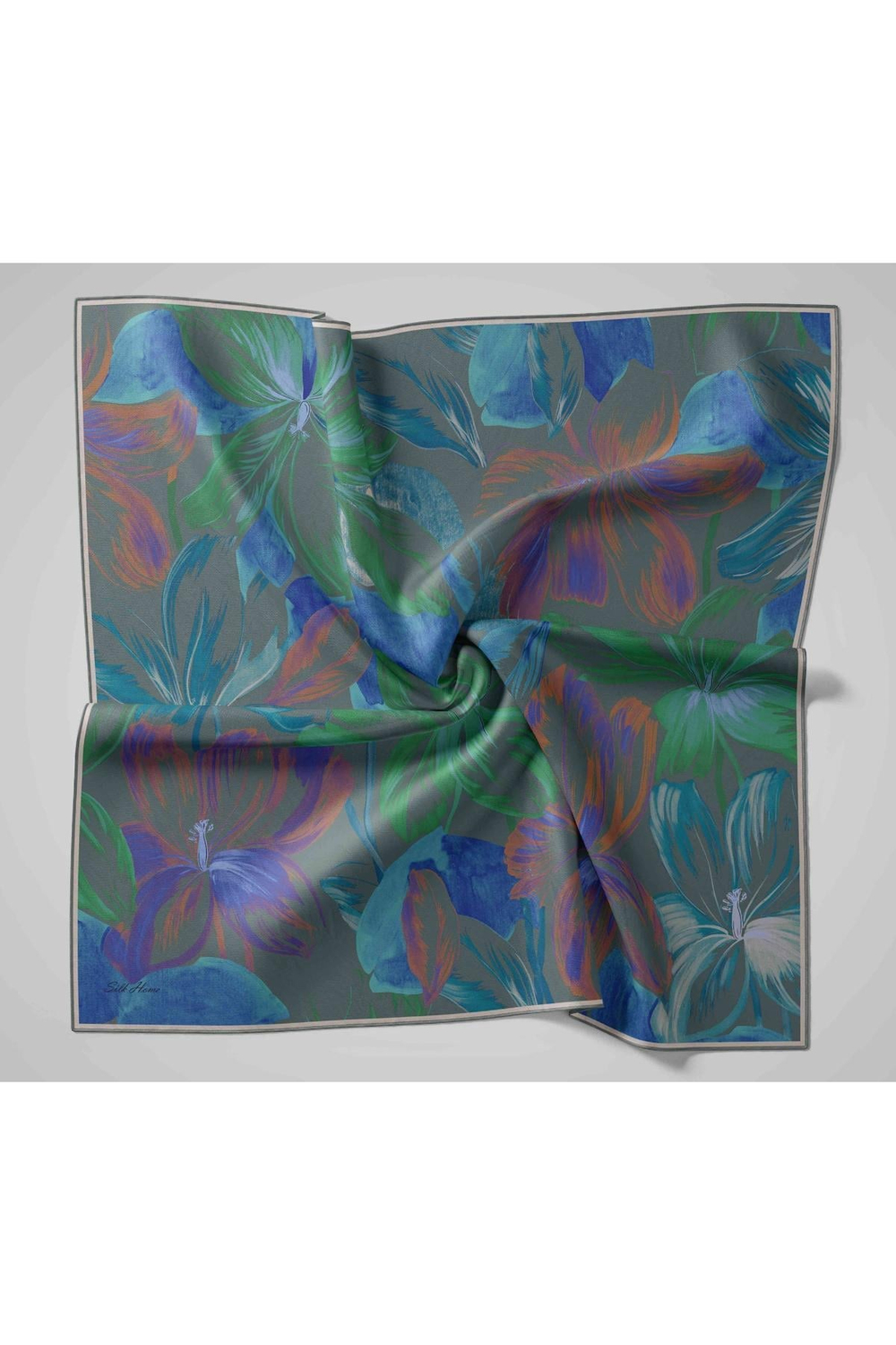 Silk Home Twill İpek Eşarp - 11480-77 Füme