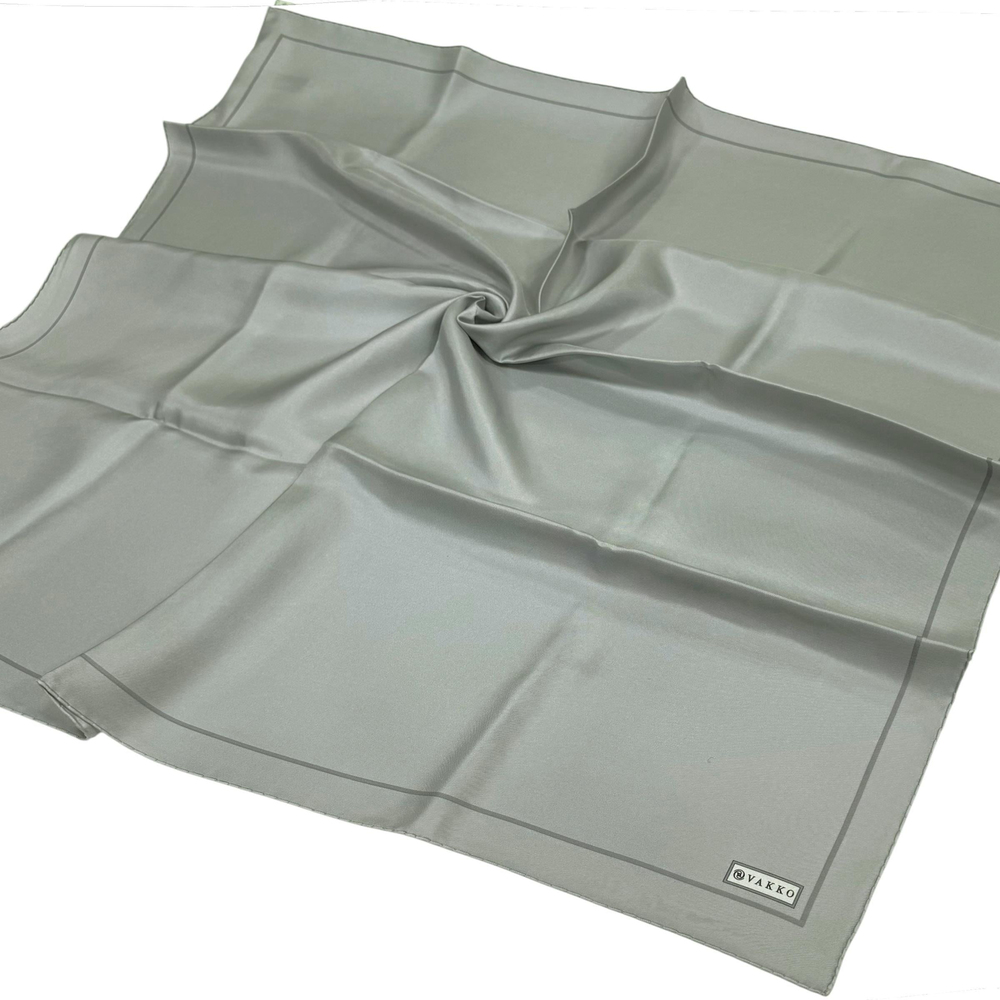 Vakko Düz Twill İpek Eşarp -  Açık Gümüş