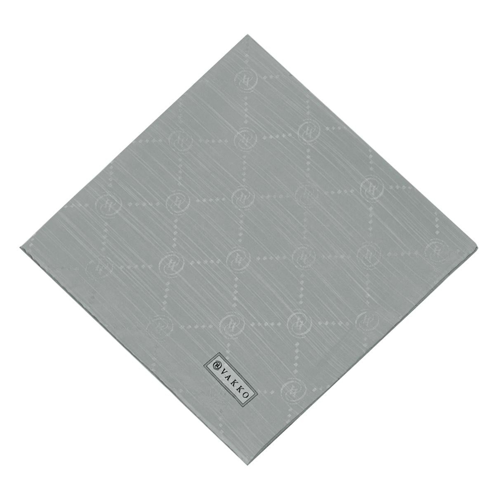 Vakko Pamuk İpek Eşarp - Monogram - Gri