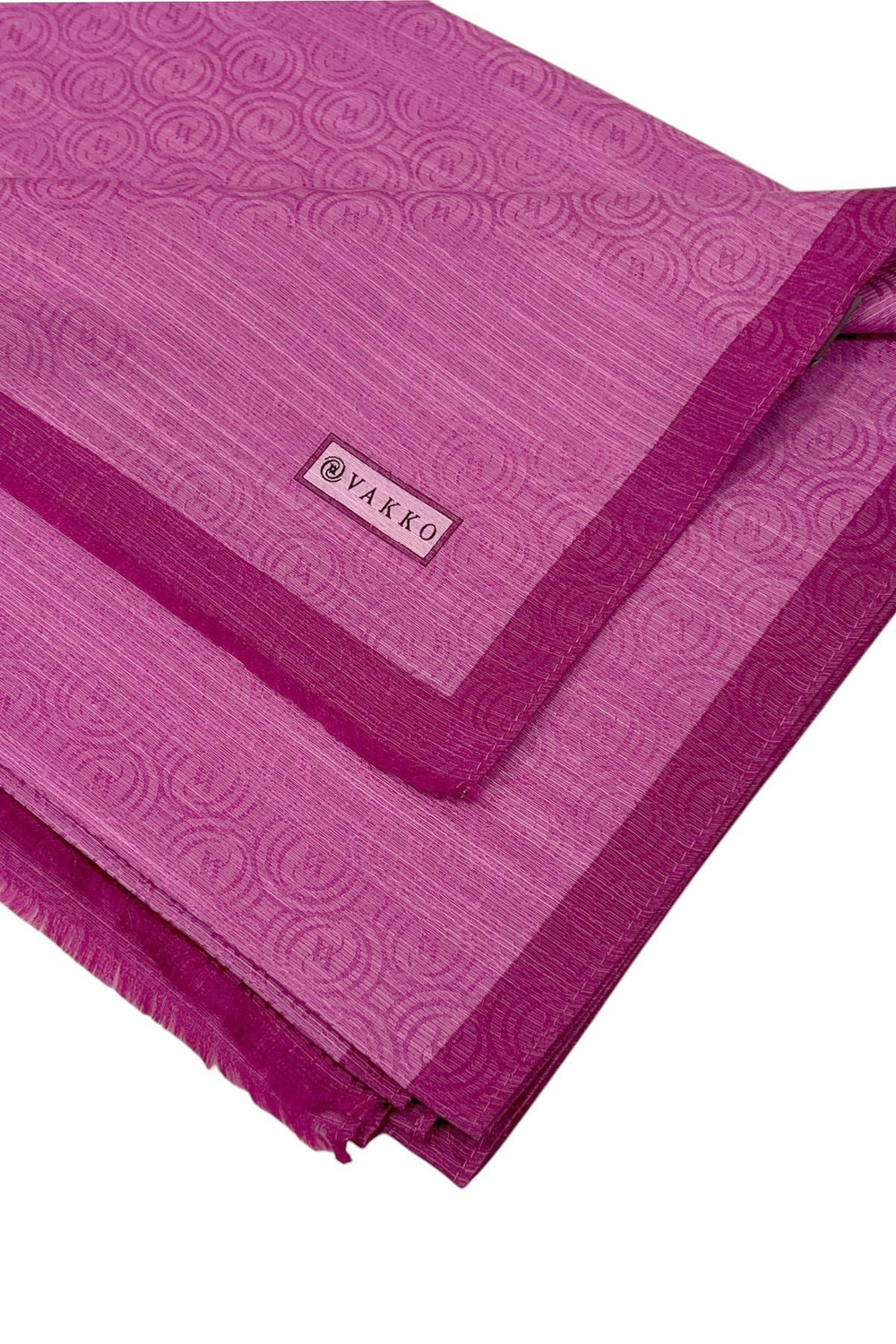 Vakko Pamuk İpek Şal - Helezon Monogram - Fuşya