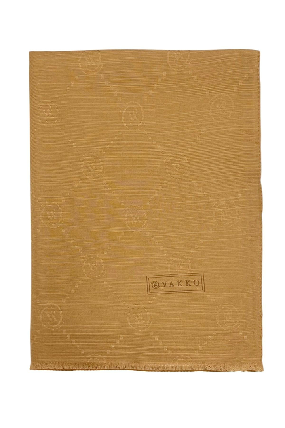 Vakko Pamuk İpek Şal - Monogram - Bal
