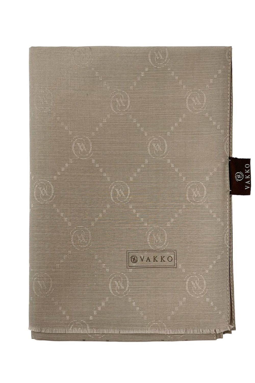 Vakko Pamuk İpek Şal - Monogram - Taş