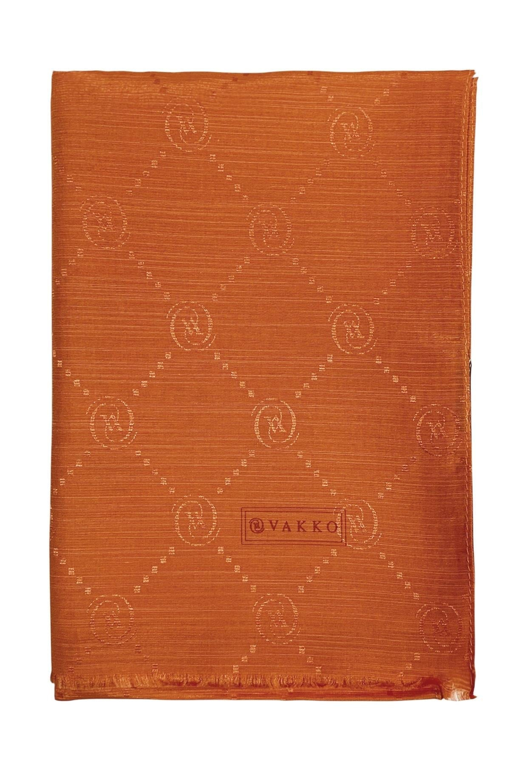 Vakko Pamuk İpek Şal - Monogram - Yeni Bakır