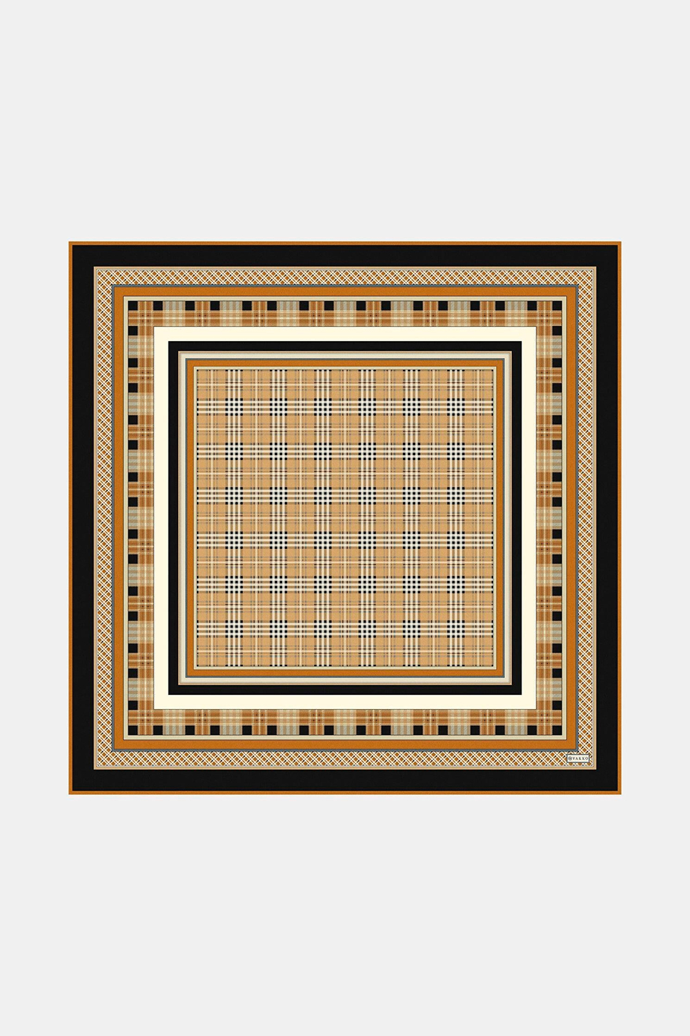 Vakko Twill İpek Eşarp - 2688-51 Siyah Kiremit