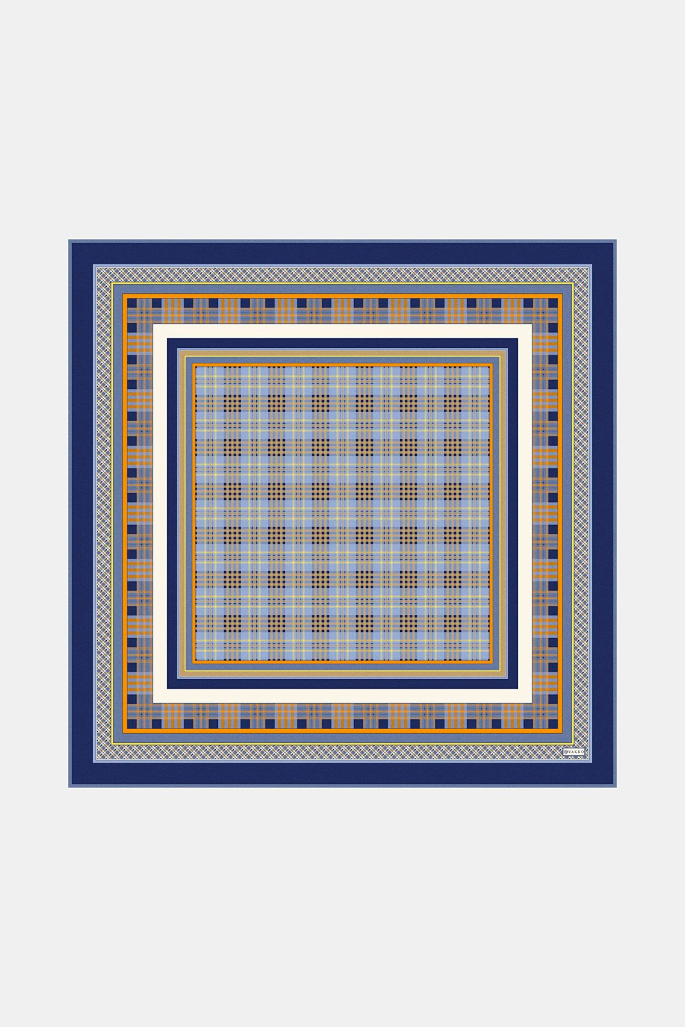 Vakko Twill İpek Eşarp - 2688-53 Lacivert Bej
