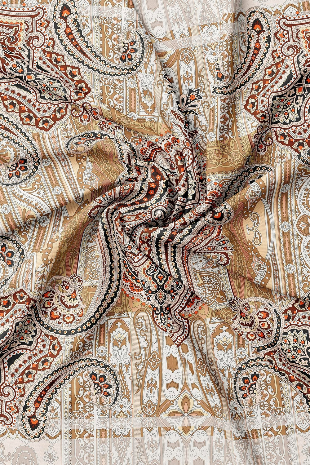 Vakko Twill İpek Eşarp - 2688-71 Bej