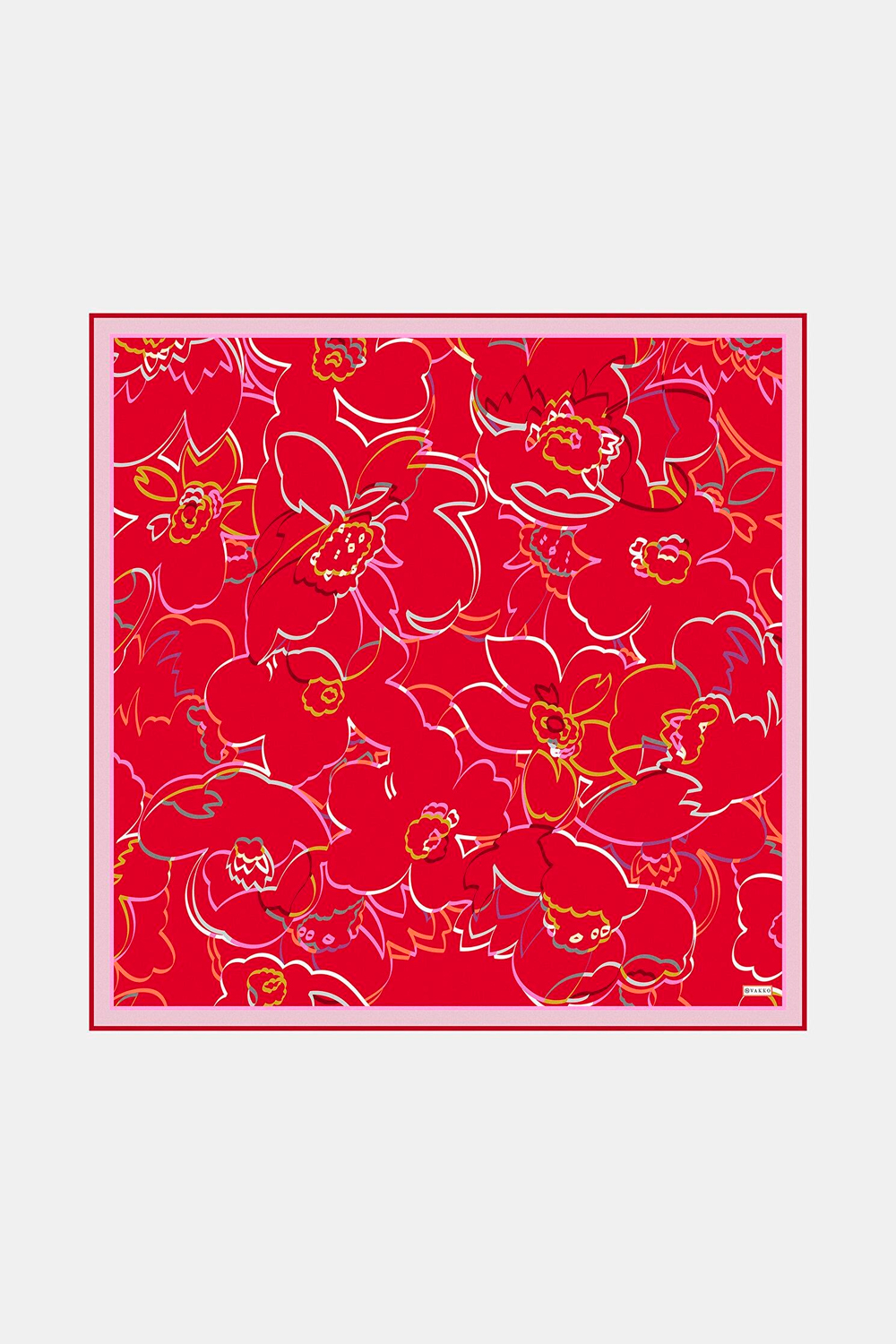 Vakko Twill İpek Eşarp - 2688-80 Kırmızı